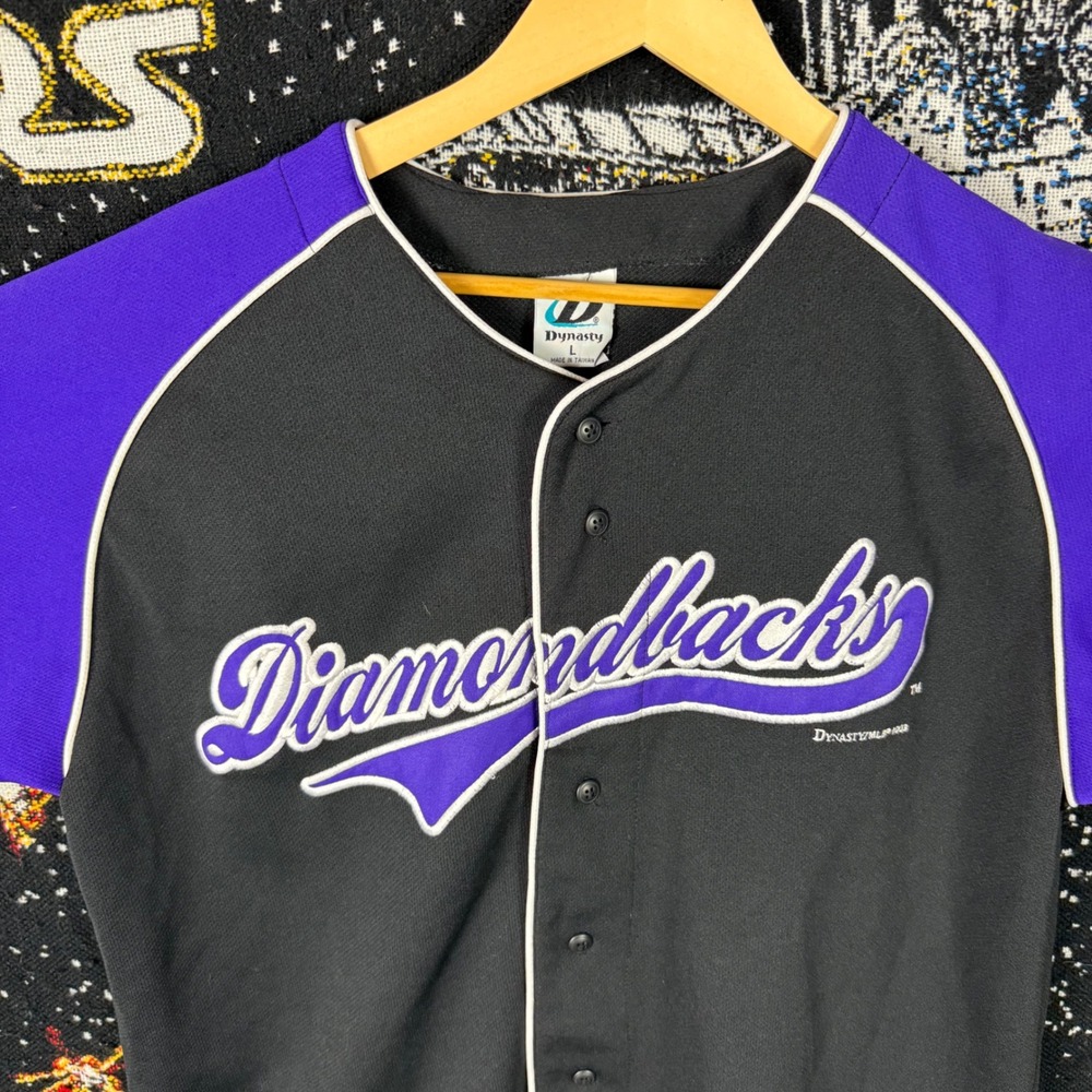 Arizona Diamondbacks MLB Jersey Dynasty Series Black Purple Mens Large 2003